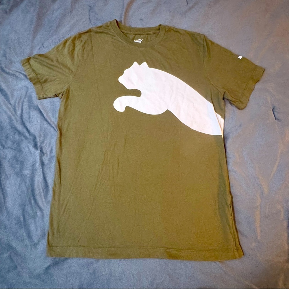 Puma Olive Shirt with White Logo
#1003
